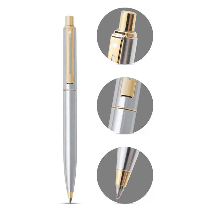 Sheaffer Sentinel 325 Brushed Chrome Gold Trim Ballpoint Pen - Image 3