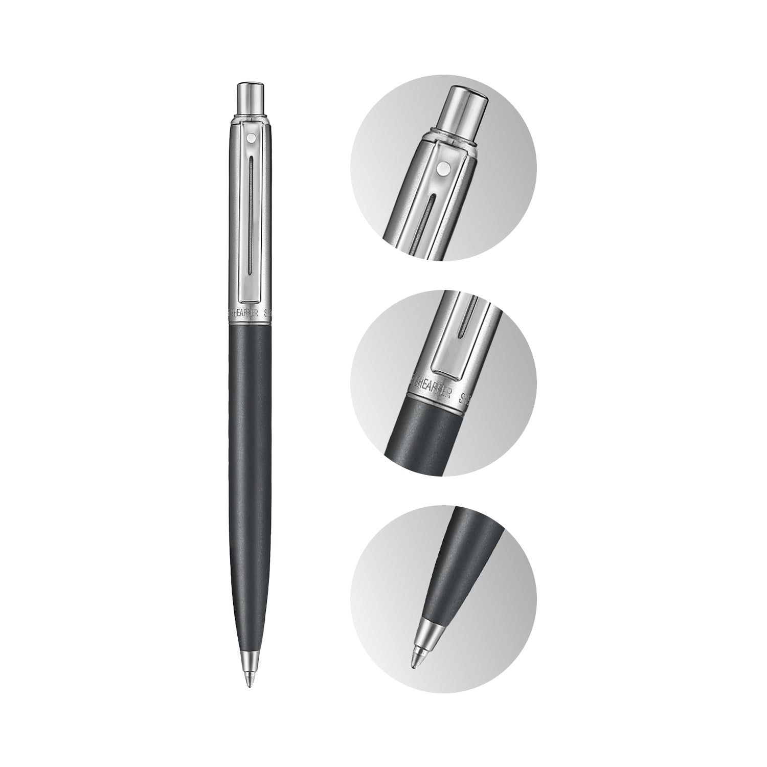 Sheaffer Sentinel Metal 331 Matte Black Barrel and Brushed Chrome Cap
