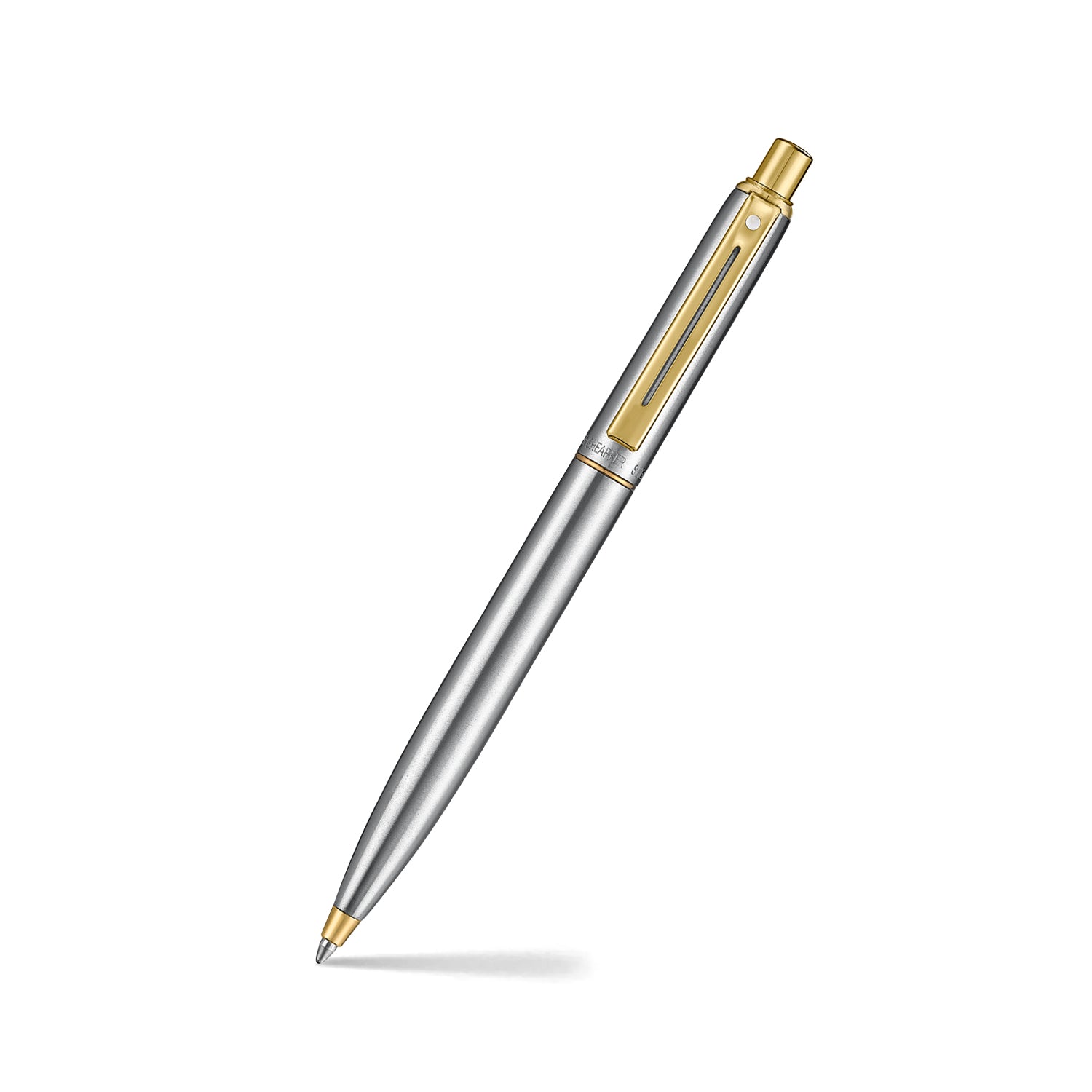 Sheaffer Sentinel Metal 333 Brushed Chrome Ballpoint Pen with Gold Tri