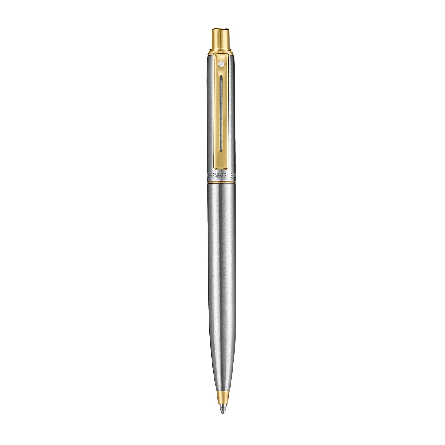 Sheaffer Sentinel Metal 333 Brushed Chrome Ballpoint Pen with Gold Tri