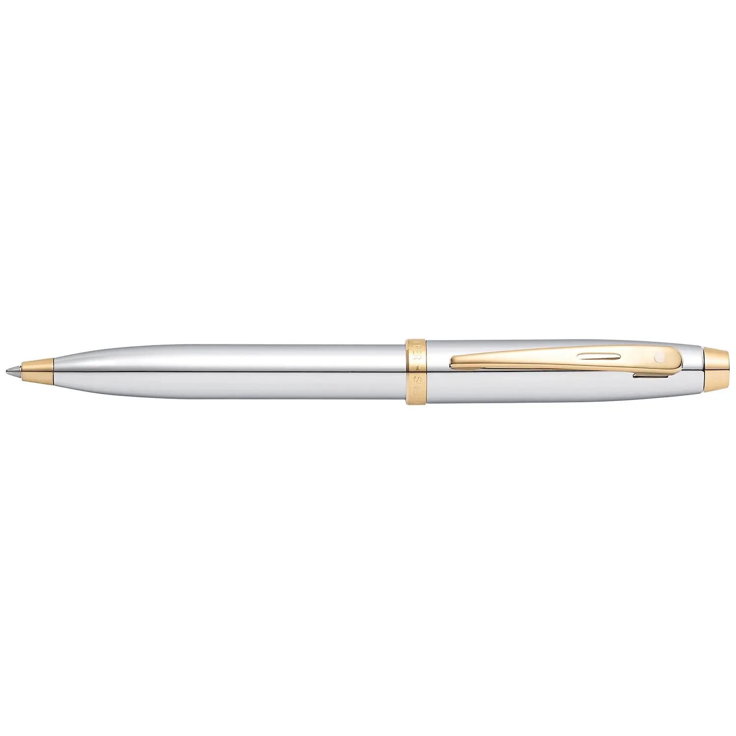 Sheaffer® Gift Set ft. Bright Chrome S100 9340 Ballpoint Pen with Gold Tone Trim and Medium Notebook