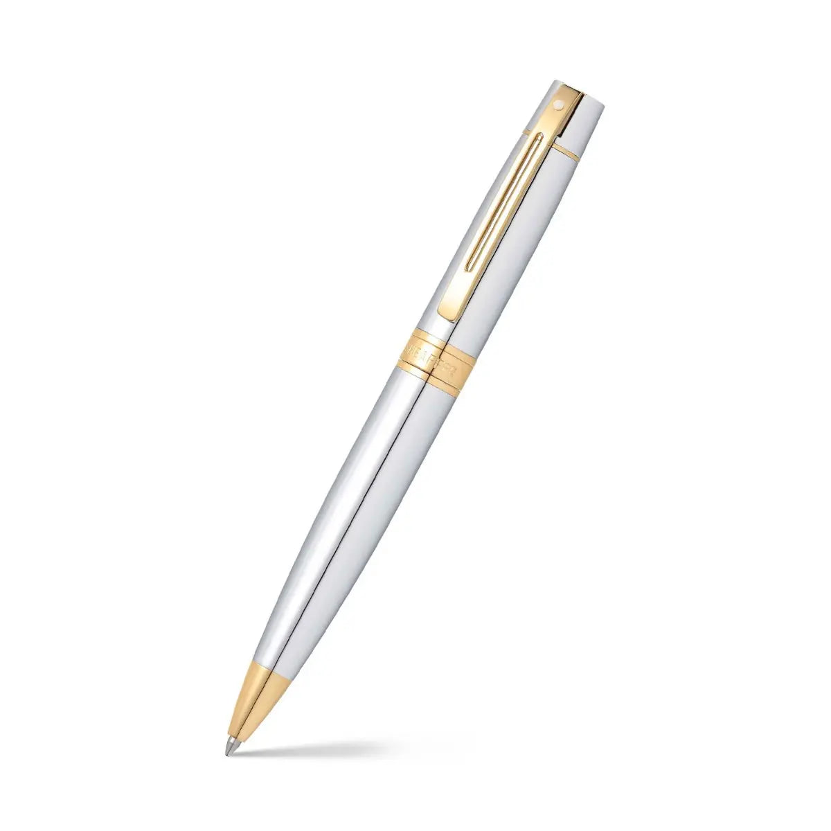 Sheaffer® Gift Set ft. Bright Chrome S300 9342 Ballpoint Pen with Gold Tone Trim and Medium Notebook