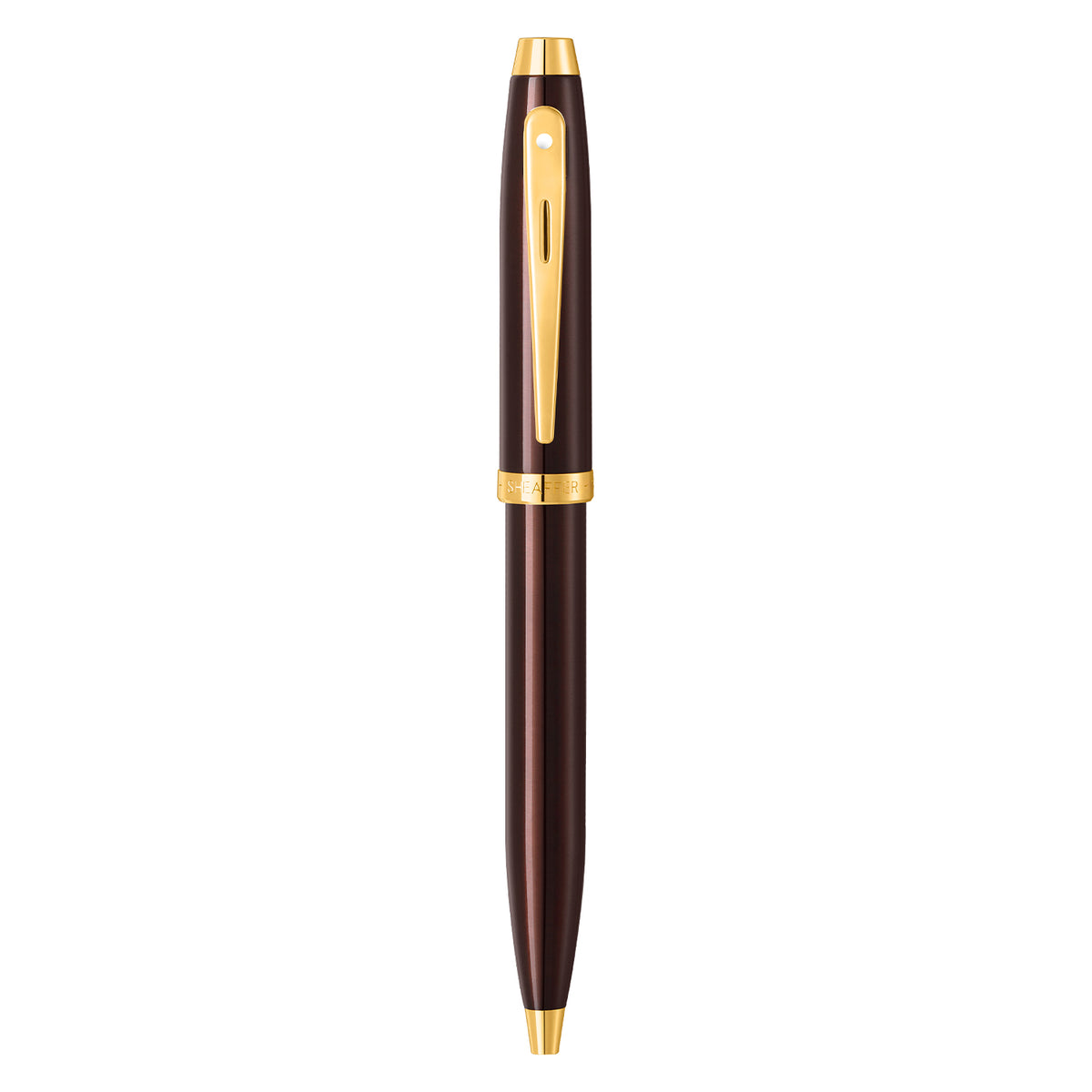 Sheaffer 100 Coffee Brown With PVD Gold Trim - Rollerball – Fountain Pen Hospital