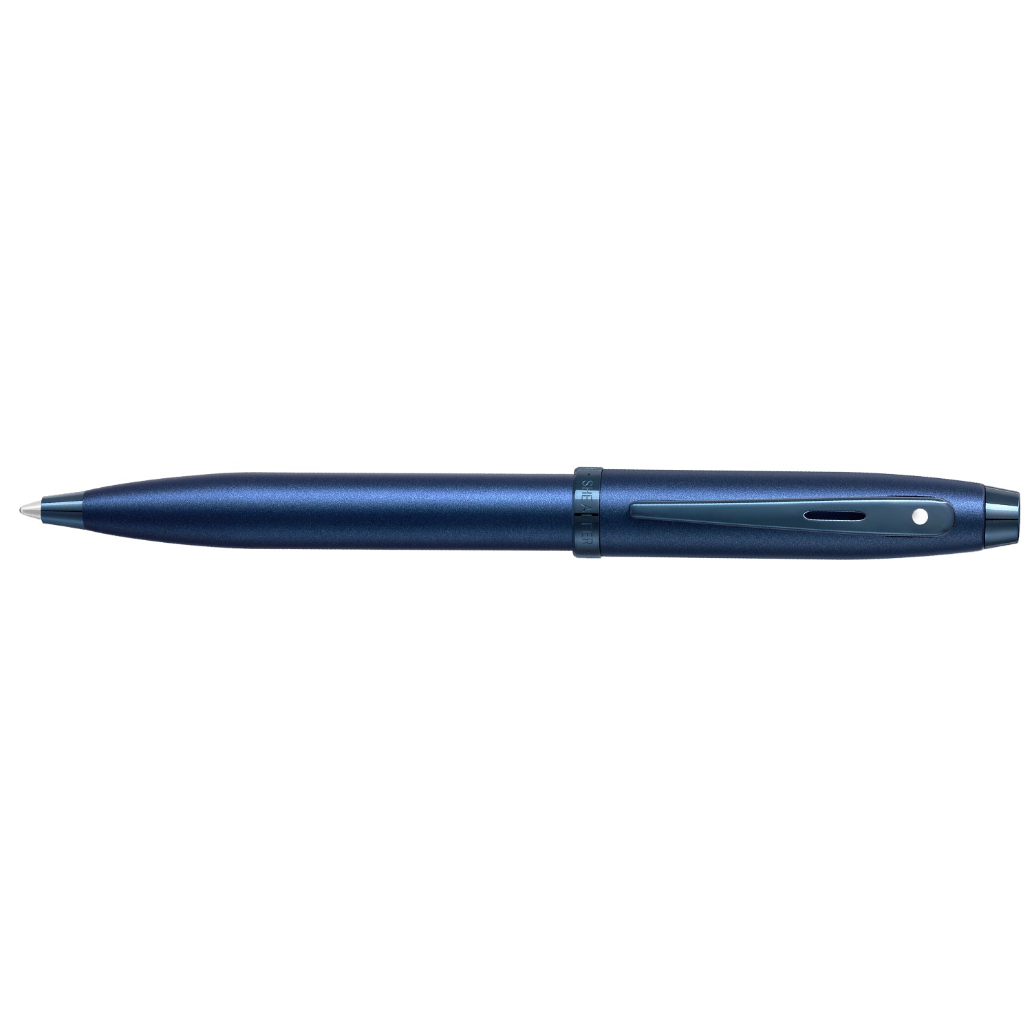 Sheaffer® 100 9371 Satin Blue Ballpoint Pen With PVD Blue Trim