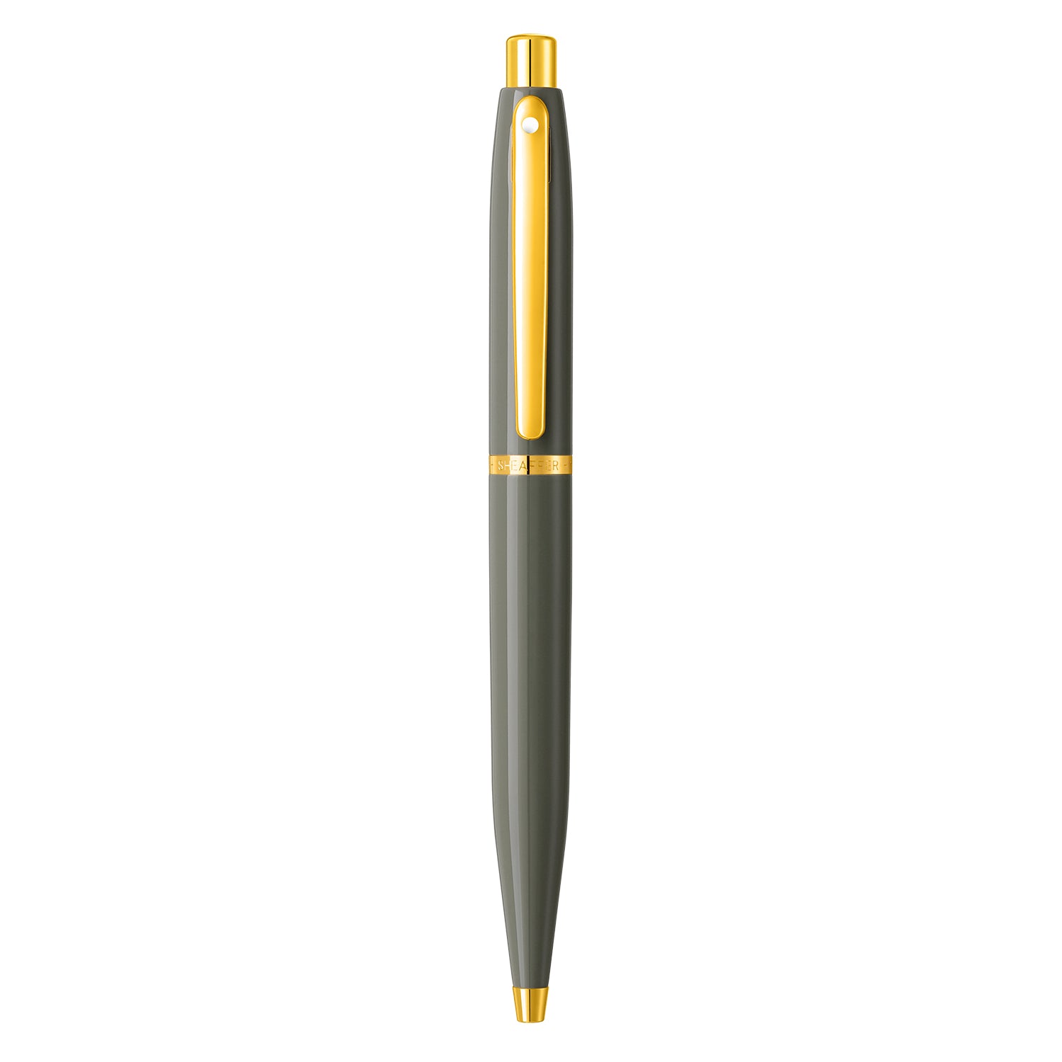 Sheaffer® VFM 9427 Glossy Light Gray Ballpoint Pen With PVD Gold-Tone Trim