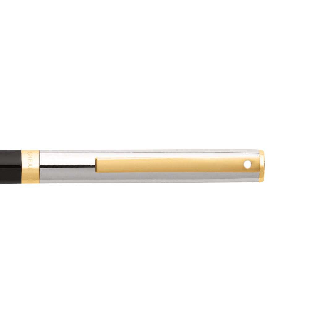 Sheaffer® SAGARIS 9475 Gloss Black Barrel and Chrome Cap Ballpoint Pen With Gold Tone Trim