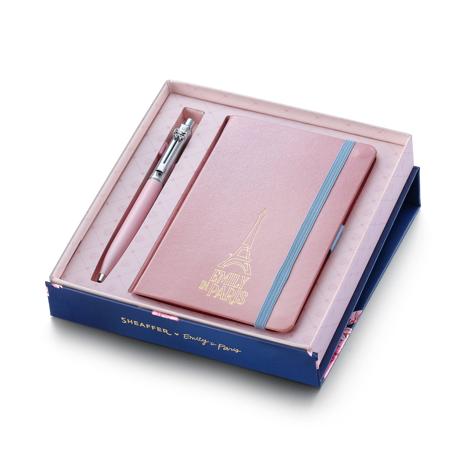 Sheaffer Gift Set ft. Emily in Paris Sentinel 321 Pink Matte Finish Ballpoint Pen with Chrome Trims and Small Hardbound Notebook