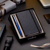 Sheaffer Gift Set ft. Neon Blue VFM Ballpoint Pen with Chrome Trims and Small Notebook