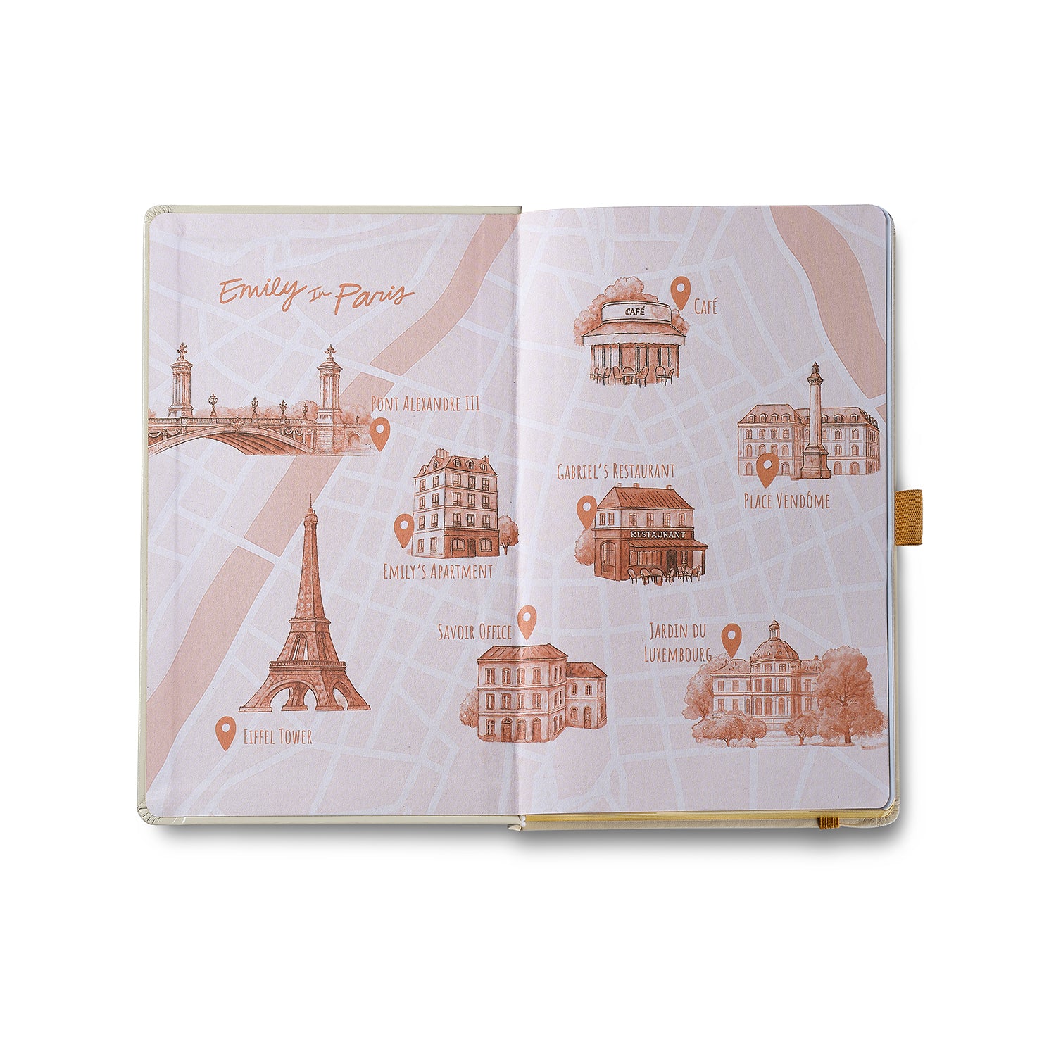 Sheaffer Emily in Paris Medium Journal 90 GSM Ink Friendly Paper with Embossed Eiffel Tower - Beige