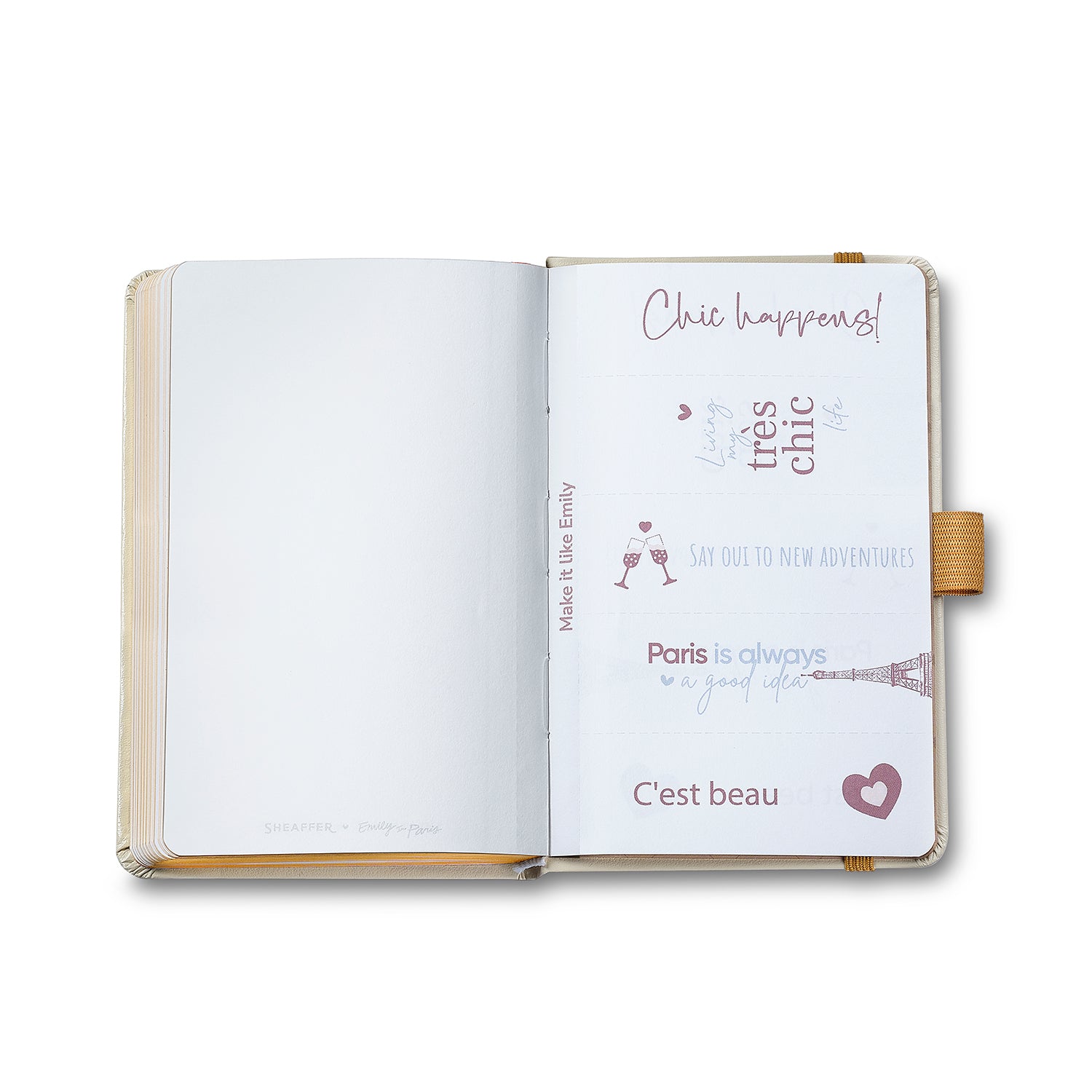 Sheaffer Emily in Paris Small Journal 90 GSM Ink Friendly Paper with Embossed Eiffel Tower - Beige