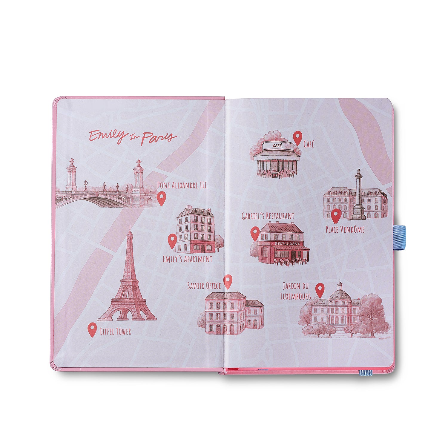 Sheaffer Emily in Paris Medium Journal 90 GSM Ink Friendly Paper with Embossed Eiffel Tower - Pink