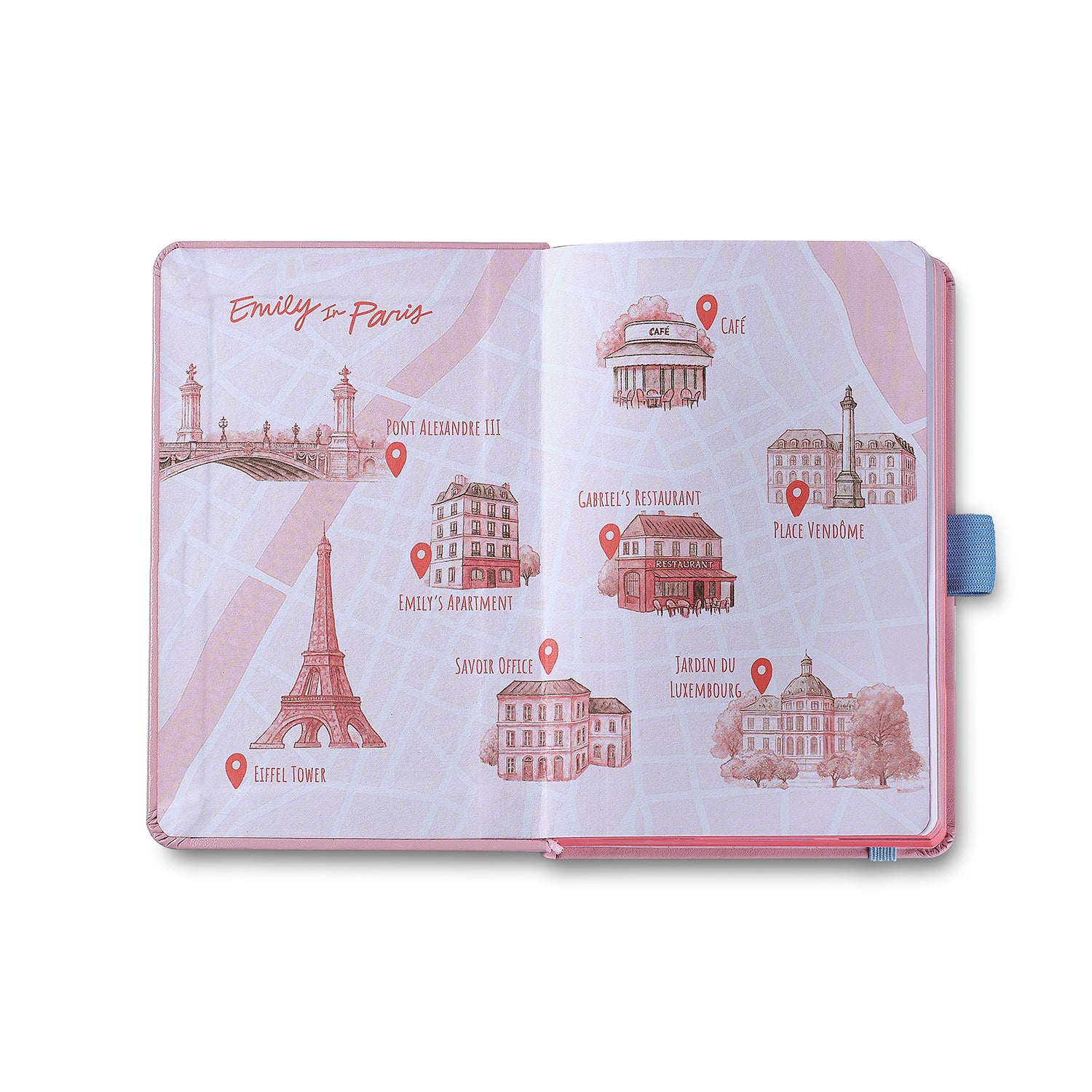 Sheaffer Emily in Paris Small Notebook 90 GSM Ink Friendly Paper with Embossed Eiffel Tower - Pink
