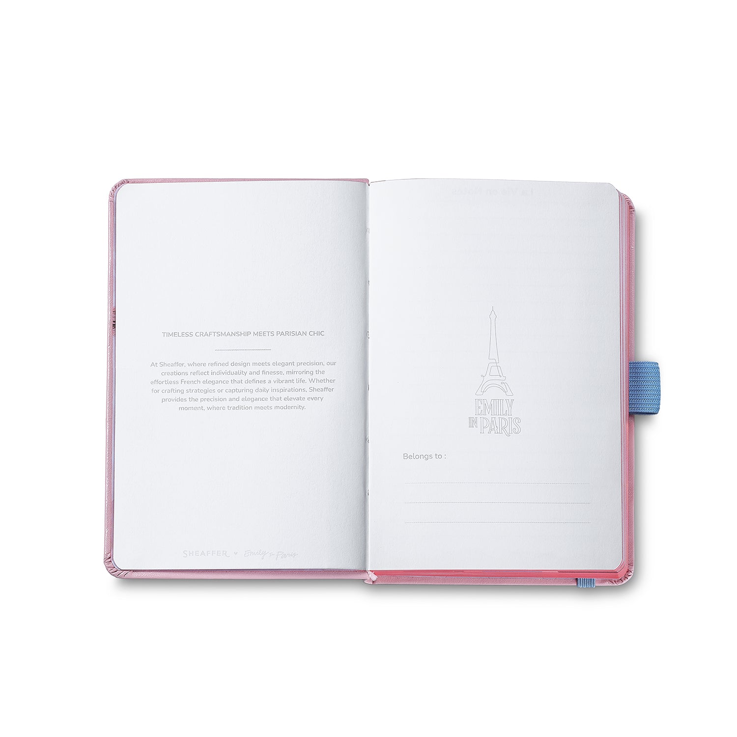 Sheaffer Emily in Paris Small Notebook 90 GSM Ink Friendly Paper with Embossed Eiffel Tower - Pink