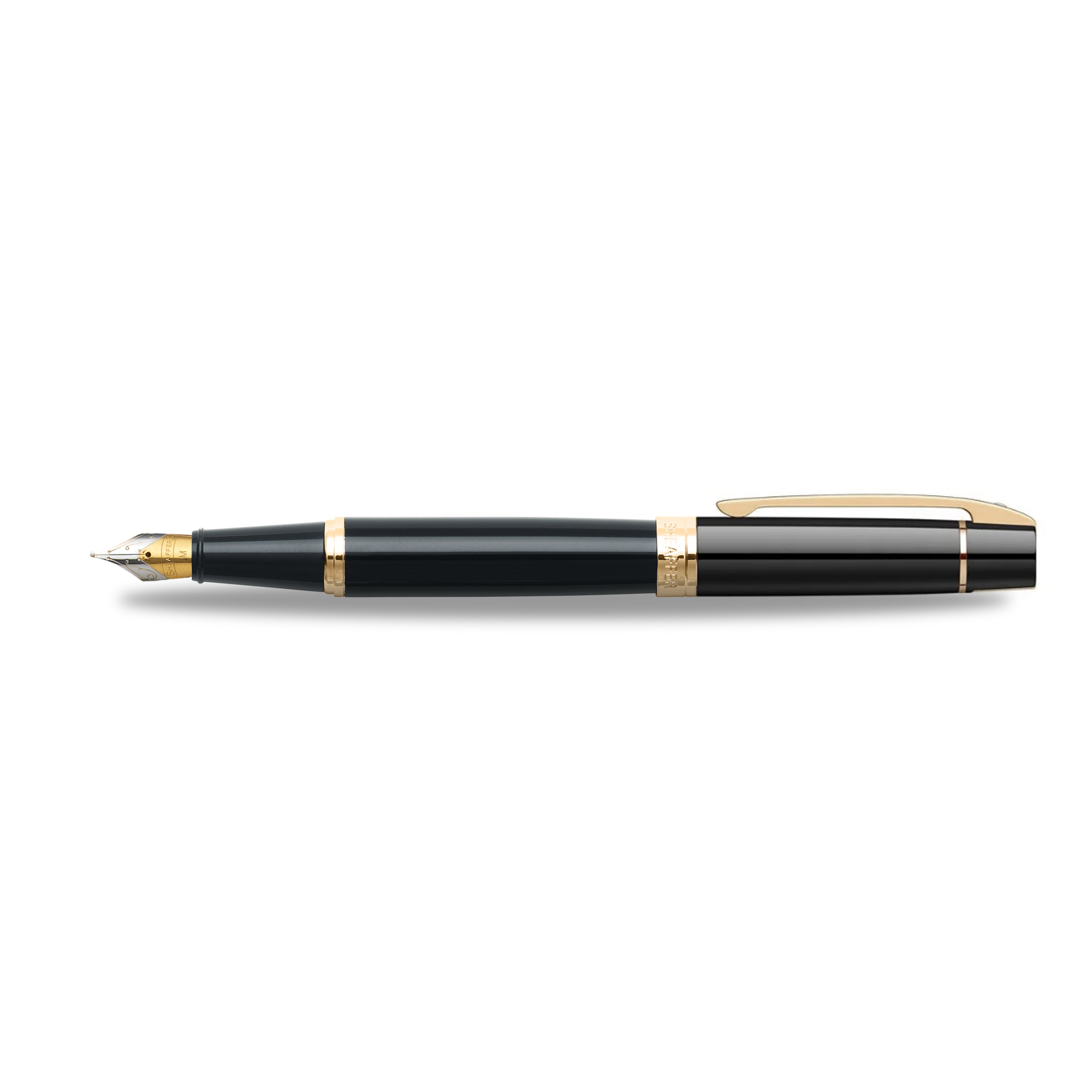 Sheaffer® 300 Glossy Black Fountain Pen With Gold Trims - Medium