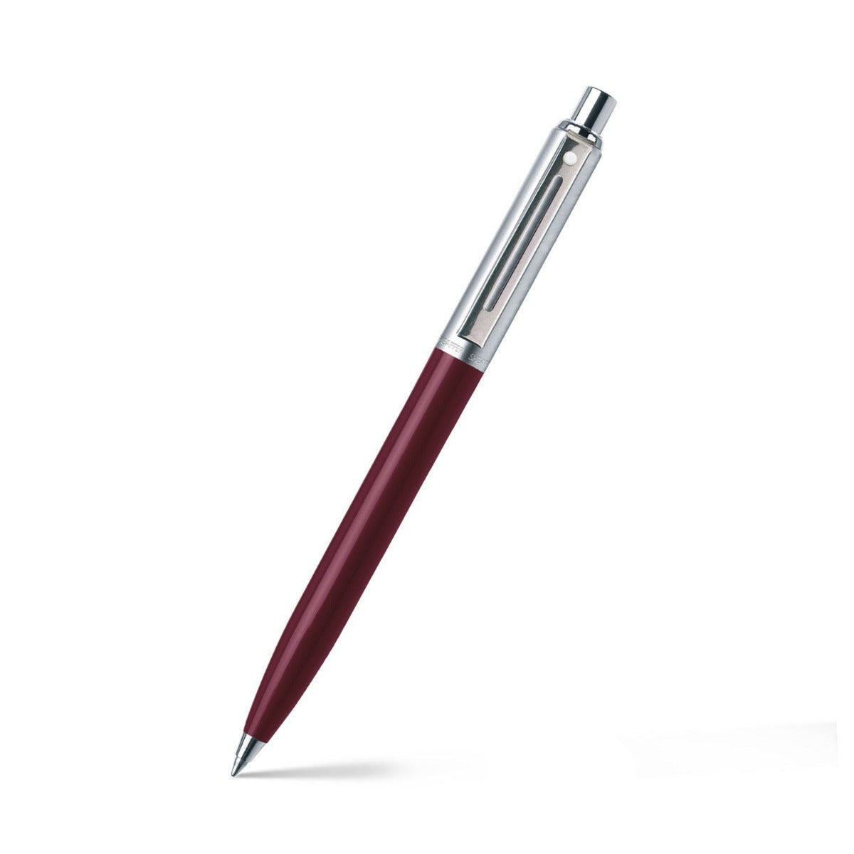 Sheaffer® Sentinel Burgundy and Chrome Ballpoint Pen With Chrome Trims