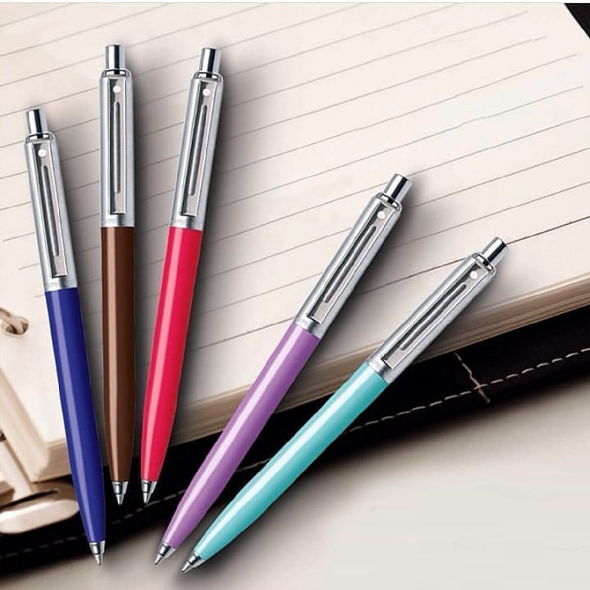 Sheaffer® Sentinel Burgundy and Chrome Ballpoint Pen With Chrome Trims