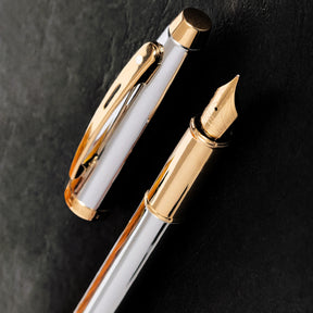 Sheaffer® 100 Chrome with Gold Trims Fountain Pen - Medium