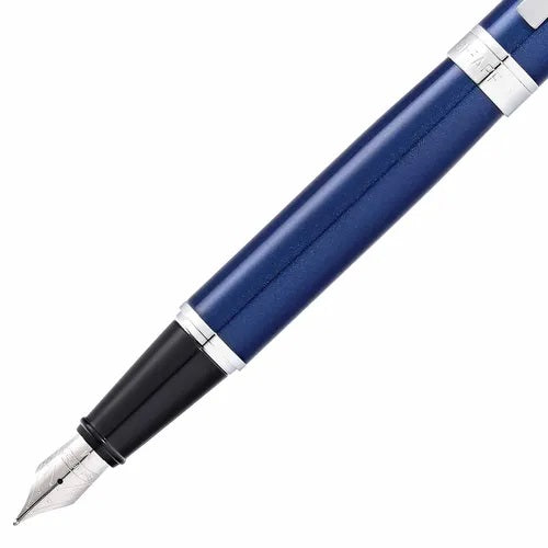 Sheaffer® 300 Glossy Blue Fountain Pen With Chrome Trims - Medium