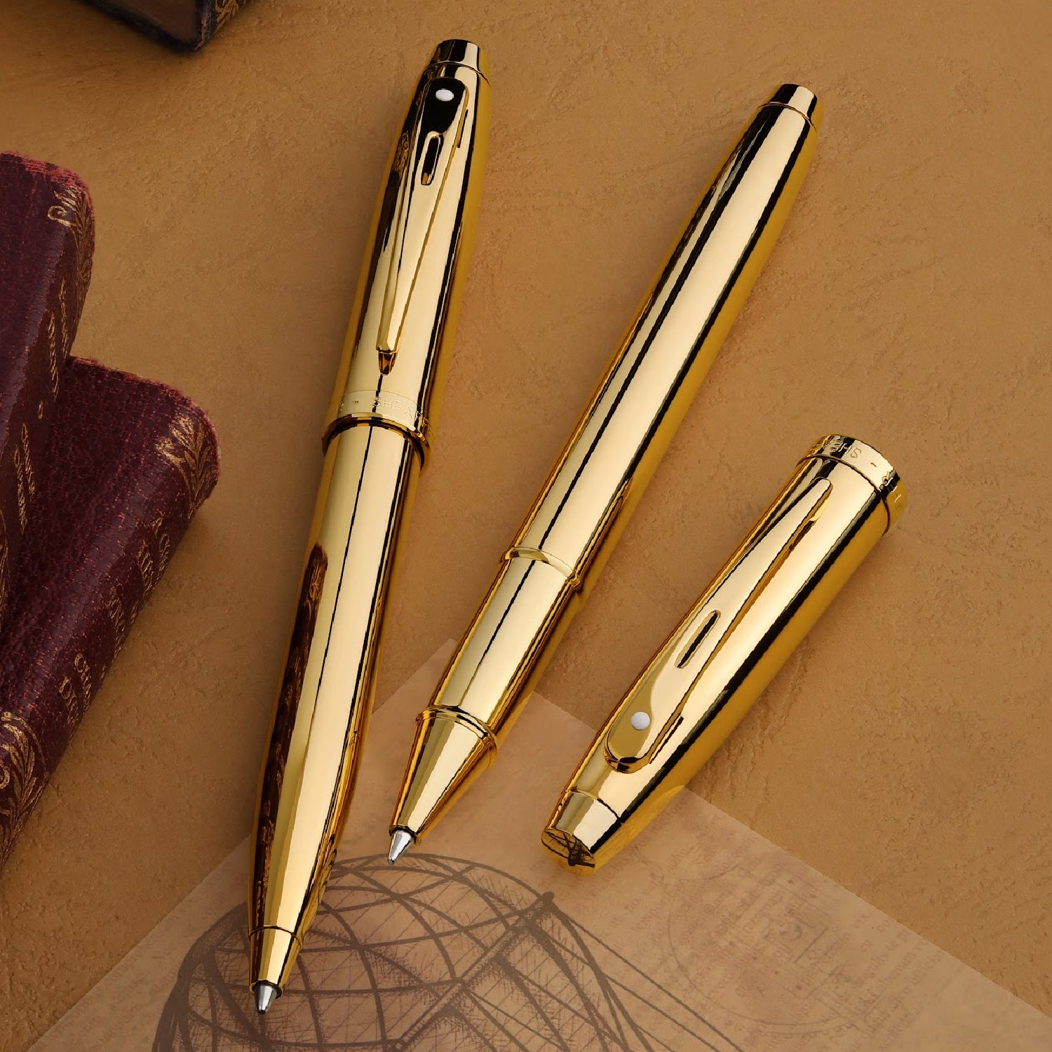 Sheaffer® 100 9372 Glossy PVD Gold Ballpoint Pen With PVD Gold Trim