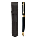 Sheaffer Gift Set Glossy Black 300 9312 Ballpoint Pen With Gold Trim And Pen Pouch