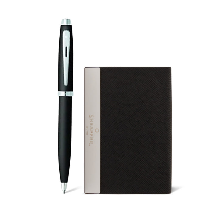 Sheaffer Gift Collection 100 - 9317 Matte Black Ballpoint Pen with Chrome Trims and Business Card Holder - Image 2