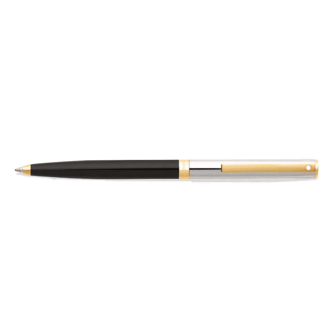 Sheaffer® SAGARIS 9475-K Gloss Black Barrel and Chrome Cap Ballpoint Pen With Gold Tone Trim