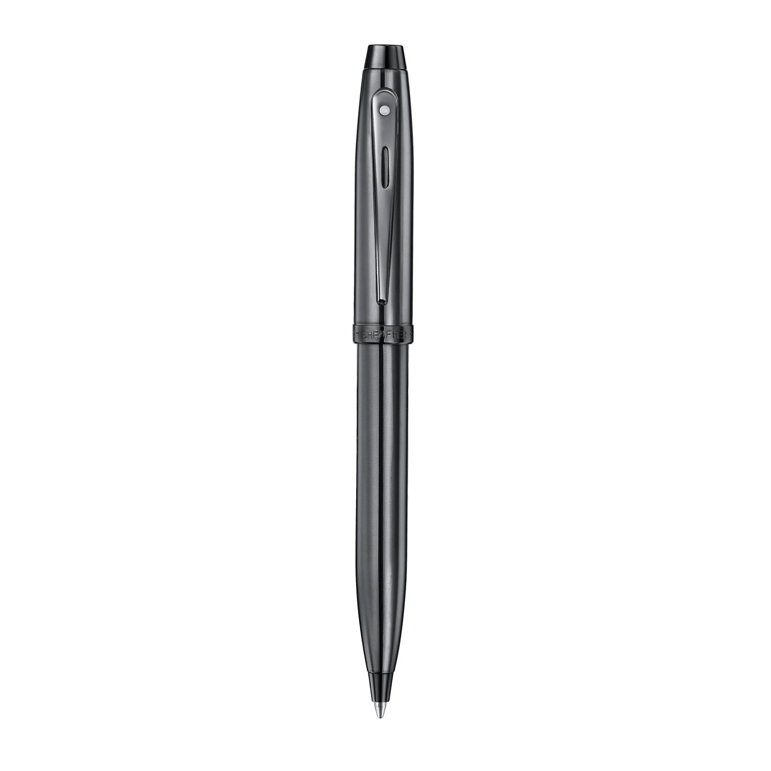 Sheaffer 100 9375 Ionic Gunmetal Grey Ballpoint Pen with Shiny PVD Trims