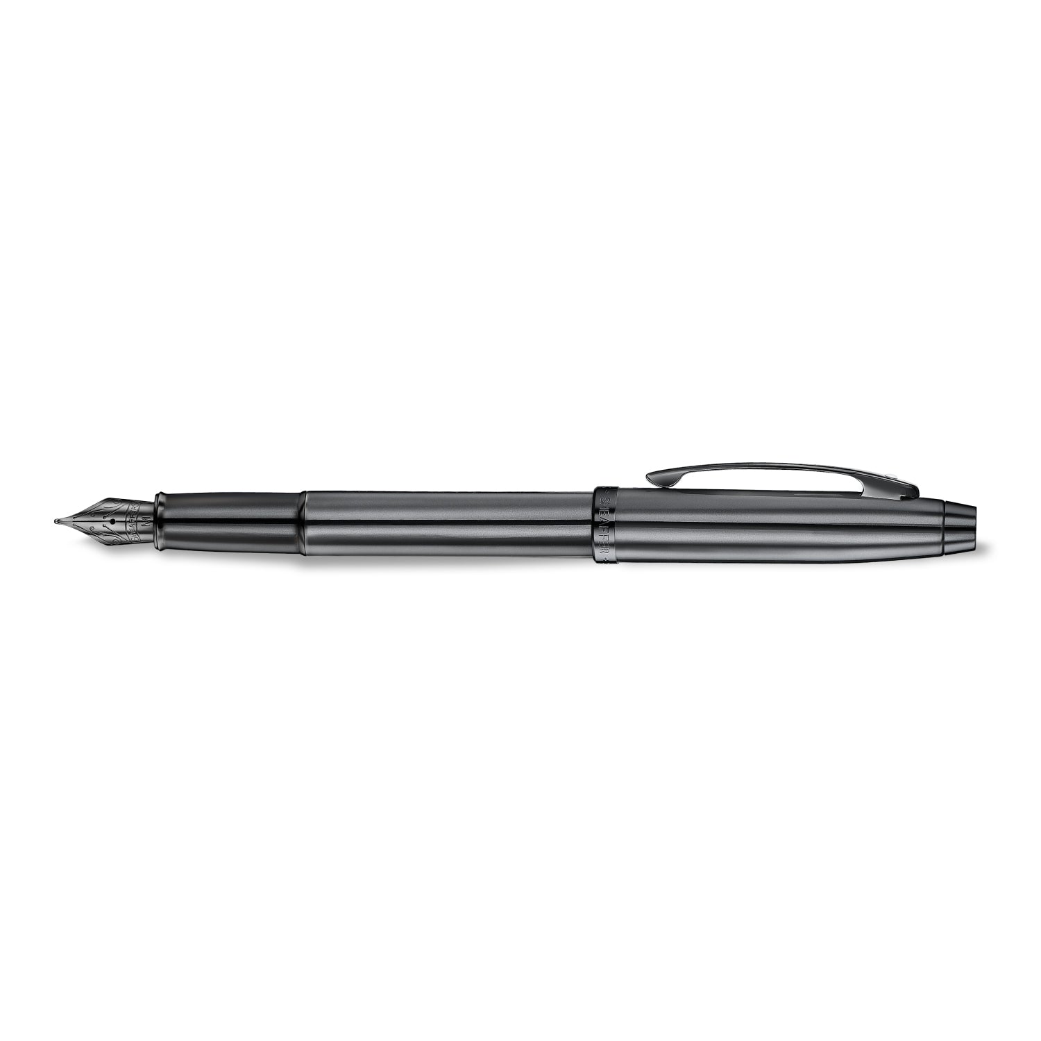 Sheaffer 100 9375 Ionic Gunmetal Grey Fountain Pen with Shiny PVD Trims