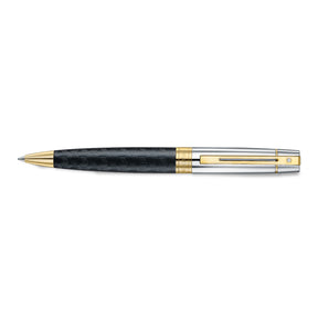 Sheaffer 300 9347 Engraved Black Ballpoint Pen with Chrome Cap and Gold Trims