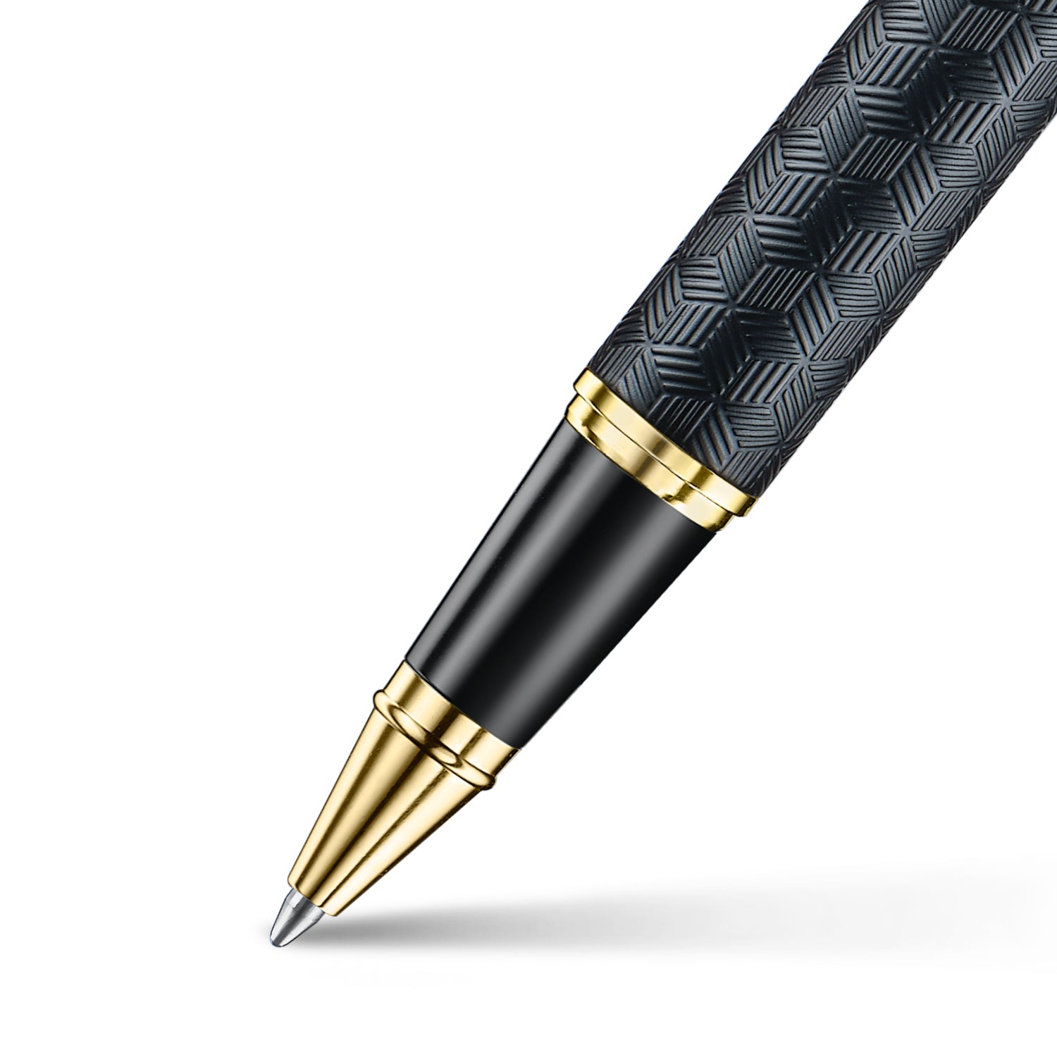 Sheaffer 300 9347 Engraved Black Rollerball Pen with Chrome Cap and Gold Trims