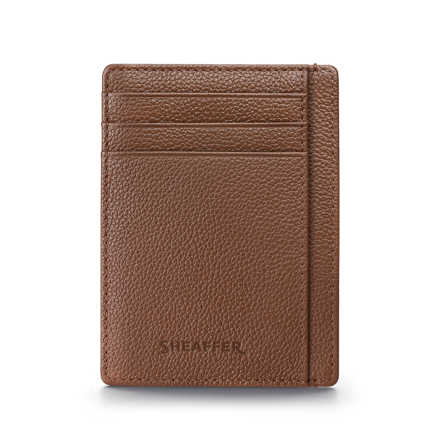 Sheaffer Gift Set ft. Glossy Brown 100 9370 Ballpoint Pen with Gold Trims and Rustic Mocha Credit Card Holder