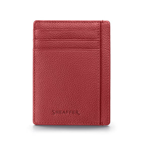 Sheaffer Gift Set ft. Excessive Red VFM 9403 Ballpoint Pen with Chrome Trims and Scarlet Blaze Credit Card Holder