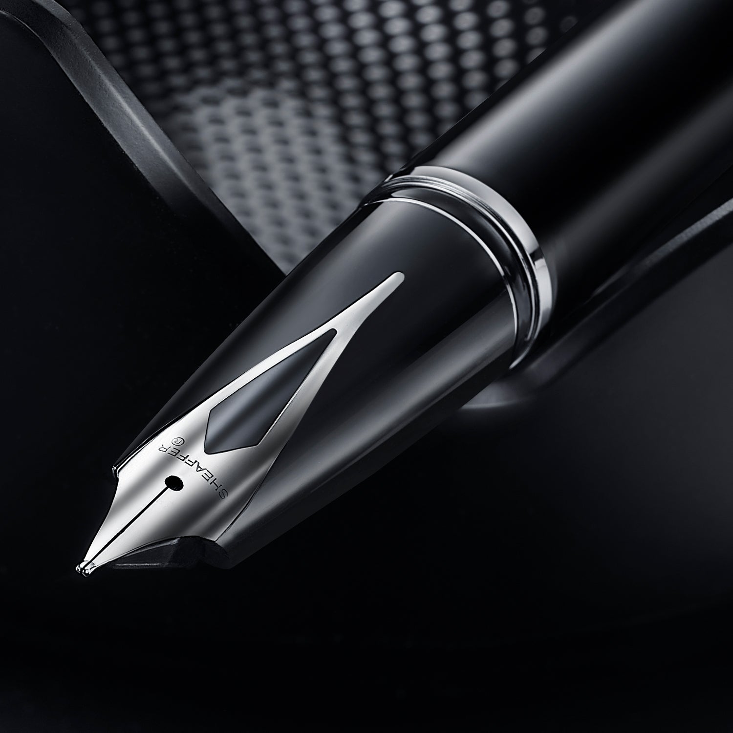 Sheaffer Legacy 9064 Glossy Black Inlaid Nib Fountain Pen (Medium) with Chrome-Plated Trims