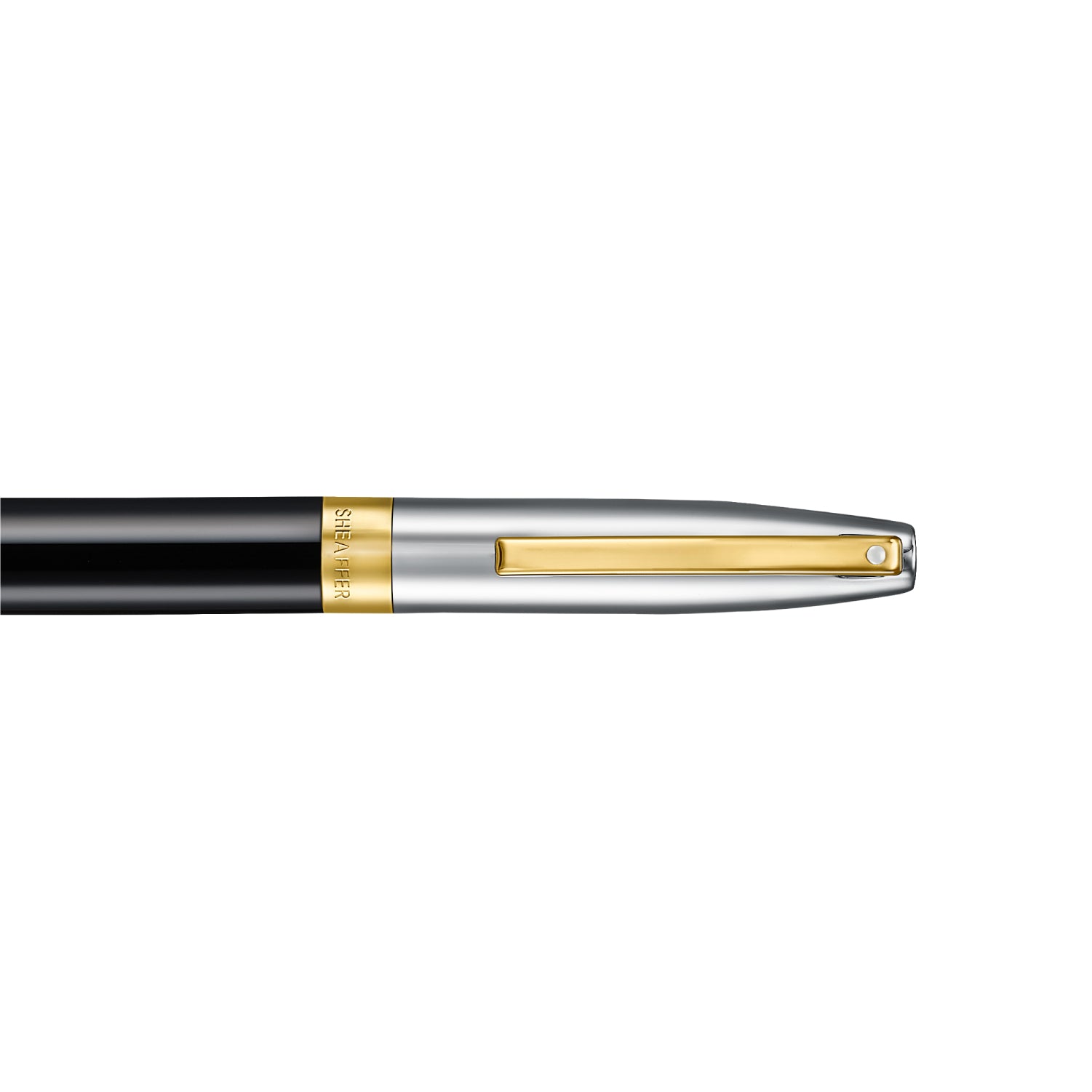 Sheaffer Legacy 9065 Glossy Black and Chrome Bi-color Ballpoint Pen with 14K PVD Gold-Plated, Stainless Steel Trims