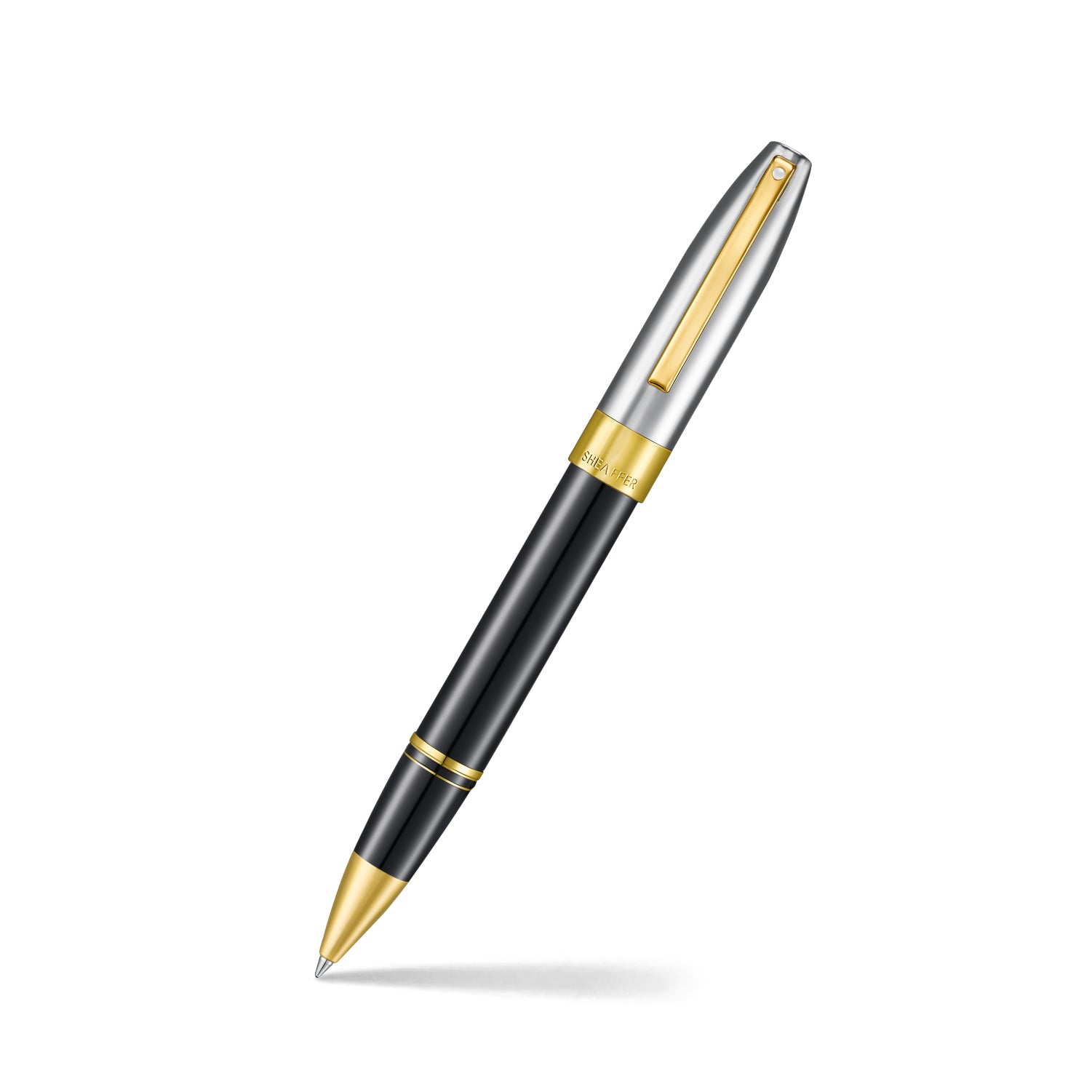Sheaffer Legacy 9065 Glossy Black and Chrome Bi-color Rollerball Pen with 14K PVD Gold-Plated, Stainless Steel Trims
