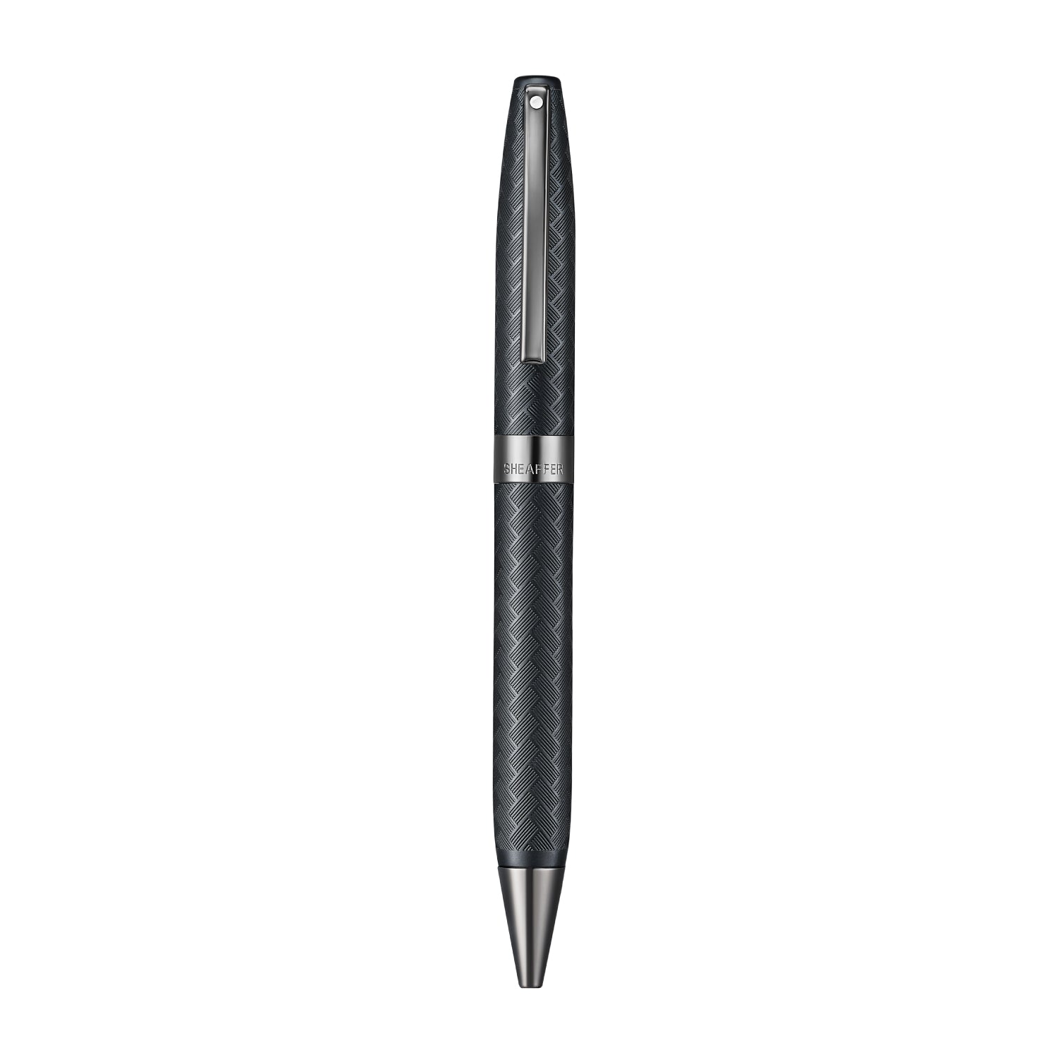 Sheaffer Legacy Chevron 9066 Matte Black Ballpoint Pen with PVD Gunmetal Trims