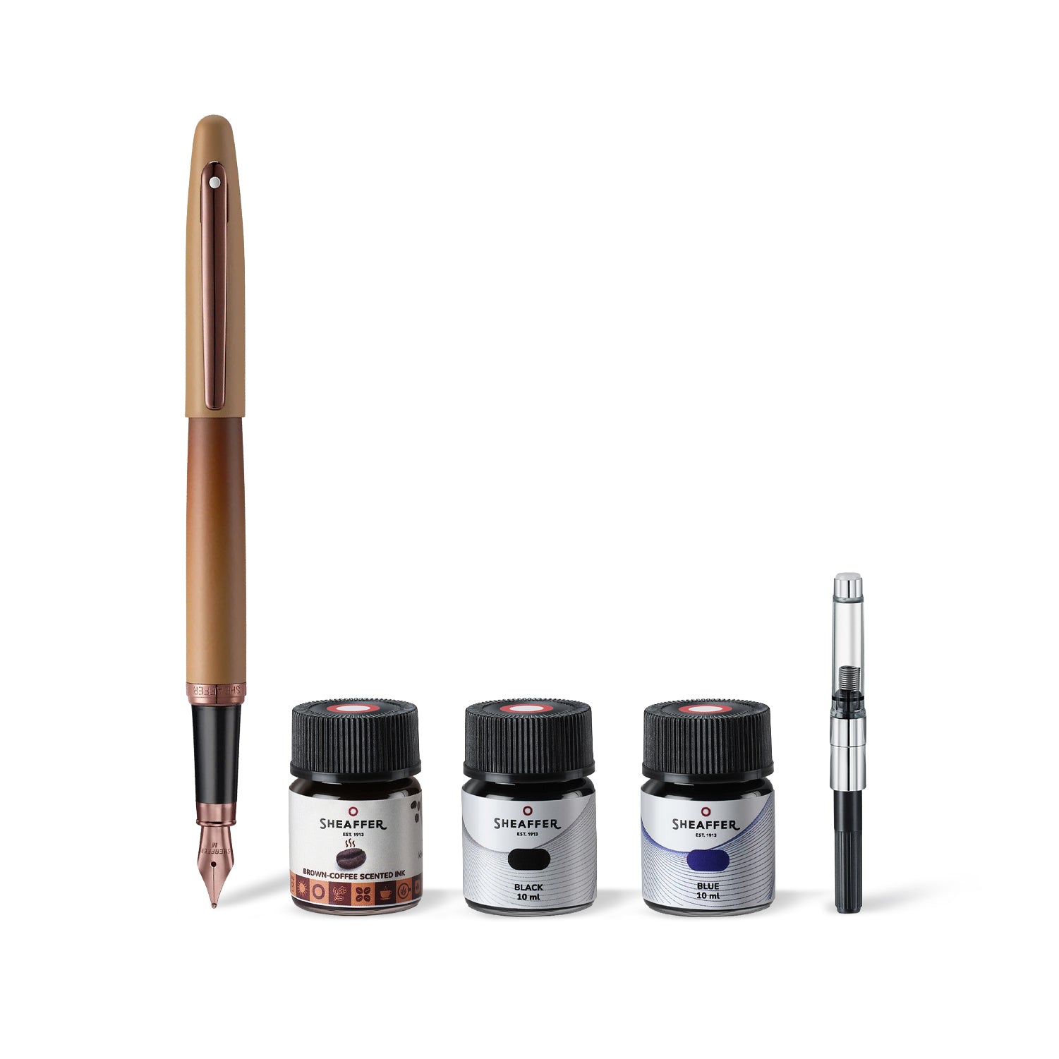 Sheaffer VFM G9428 Coffee Edition Fountain Pen with 3 Ink Vials Gift Set (Medium)