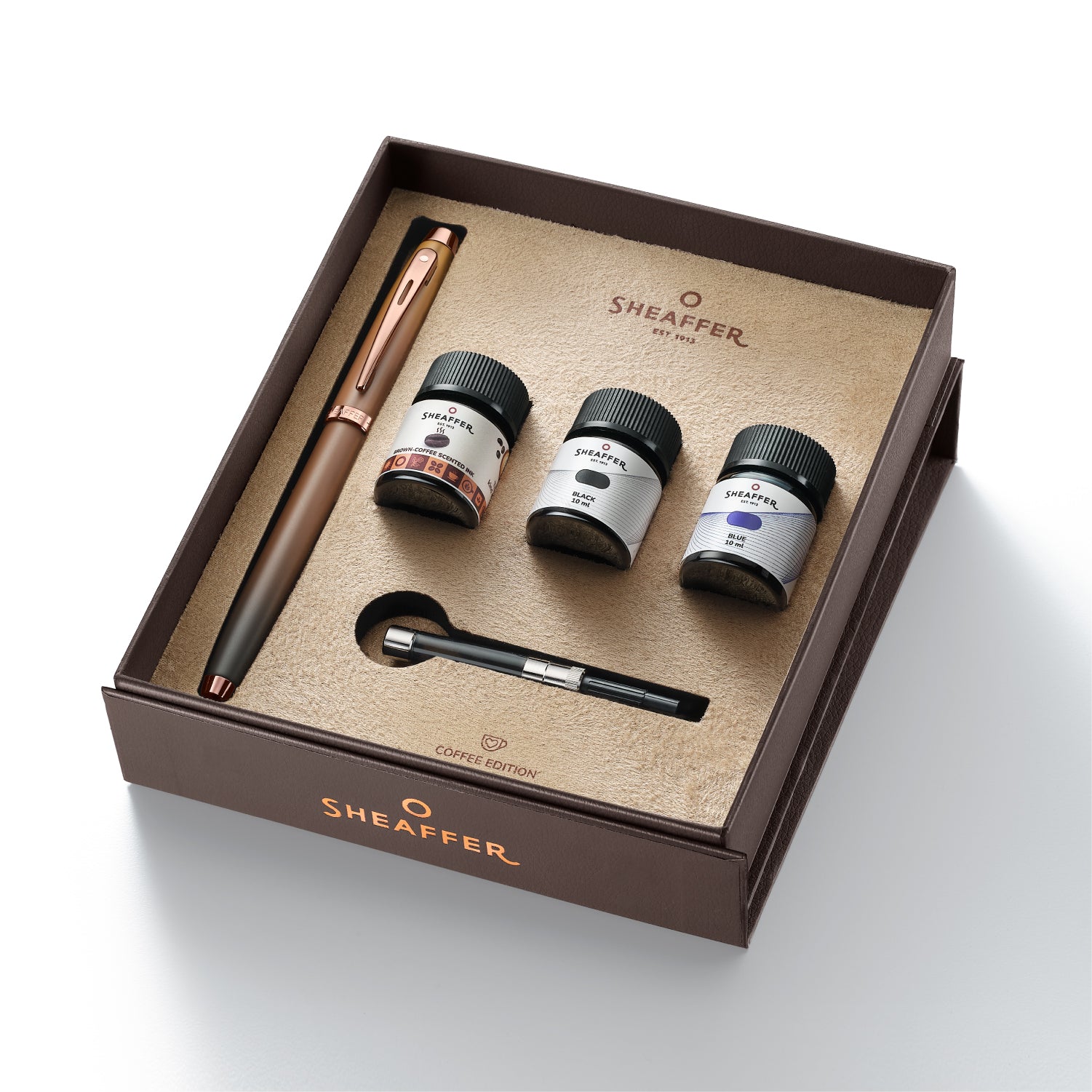 Sheaffer Coffee Edition Fountain Pen with 3 Ink Vials Gift Set (Medium)