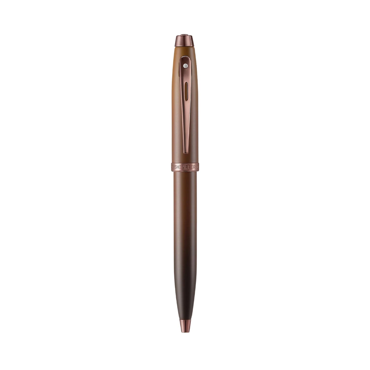 Sheaffer 100 G9374 Coffee Edition Ballpoint Pen with Leather Single Pen Pouch Gift Set