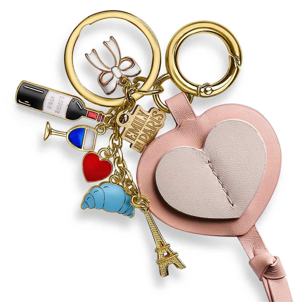Sheaffer Gift Set Emily in Paris Prelude Mini E9810 Pastel Pink Ballpoint Pen with Leather Bag Charm Keychain