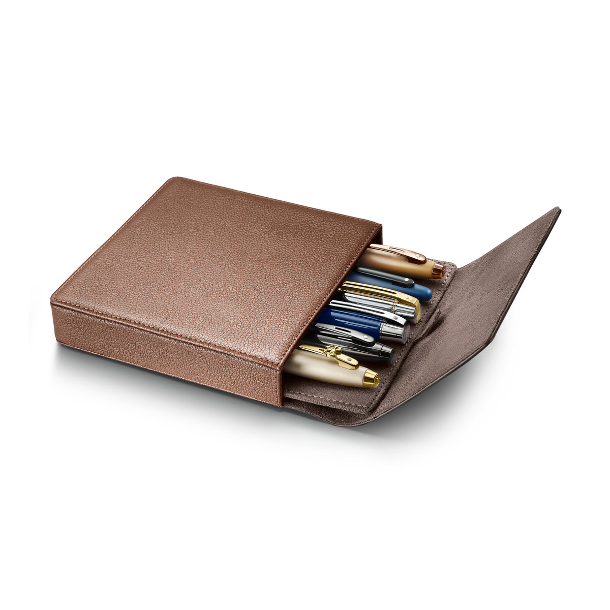Sheaffer Tan Leather 6 Pen case