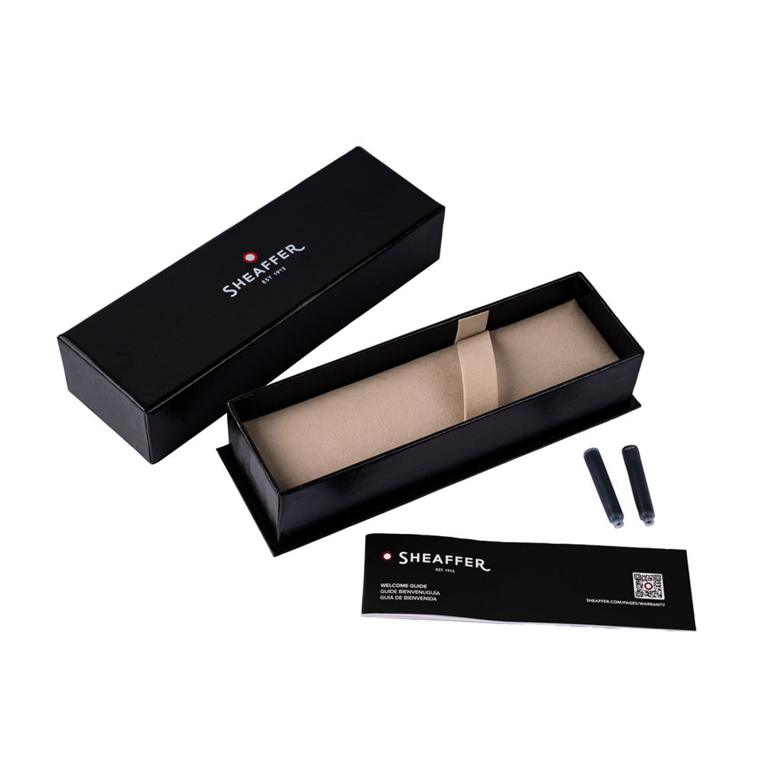 Buy Sheaffer 100 Ballpoint Pen with Business Card Holder Matte Black with  Chrome Trims Gift Set Online