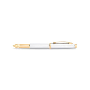 Sheaffer® 100 Bright Chrome Fountain Pen With Gold Trims - Fine