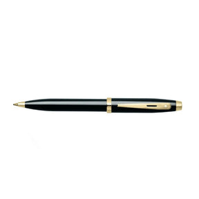 Sheaffer® 100 Glossy Black Ballpoint Pen With Gold Trims