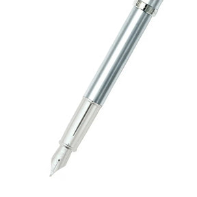 Sheaffer® 100 Brushed Chrome Fountain Pen With Chrome Trims - Medium