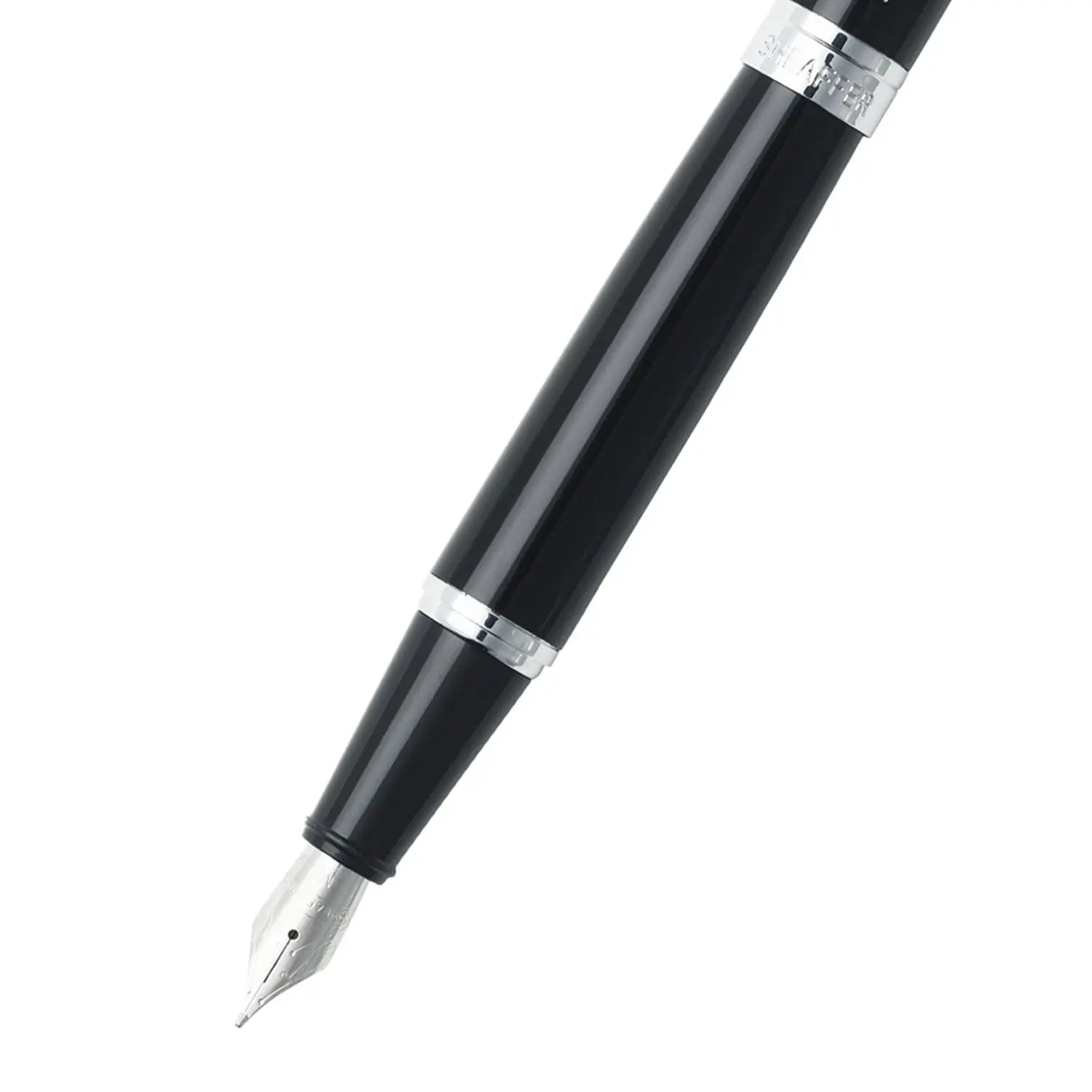 Sheaffer® 300 Glossy Black Fountain Pen With Chrome Trims - Medium