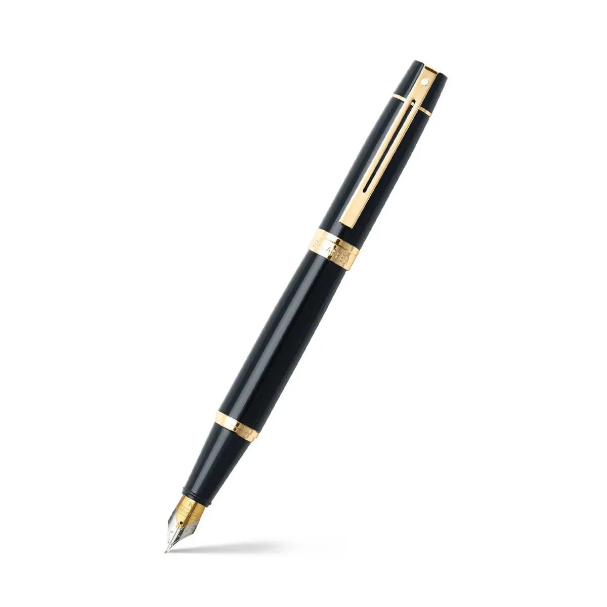 Sheaffer® 300 Glossy Black Fountain Pen With Gold Trims