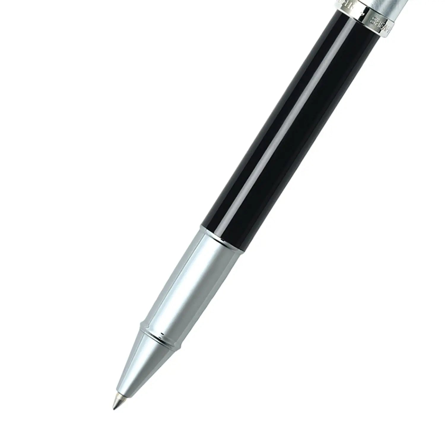 Sheaffer® 100 Glossy Black Barrel Brushed Chrome Cap Rollerball Pen