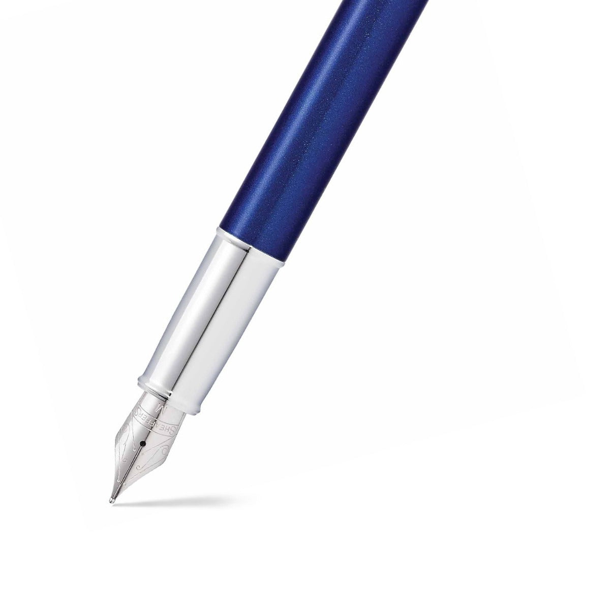 Sheaffer® 100 Glossy Blue Fountain Pen With Chrome Trims - Fine