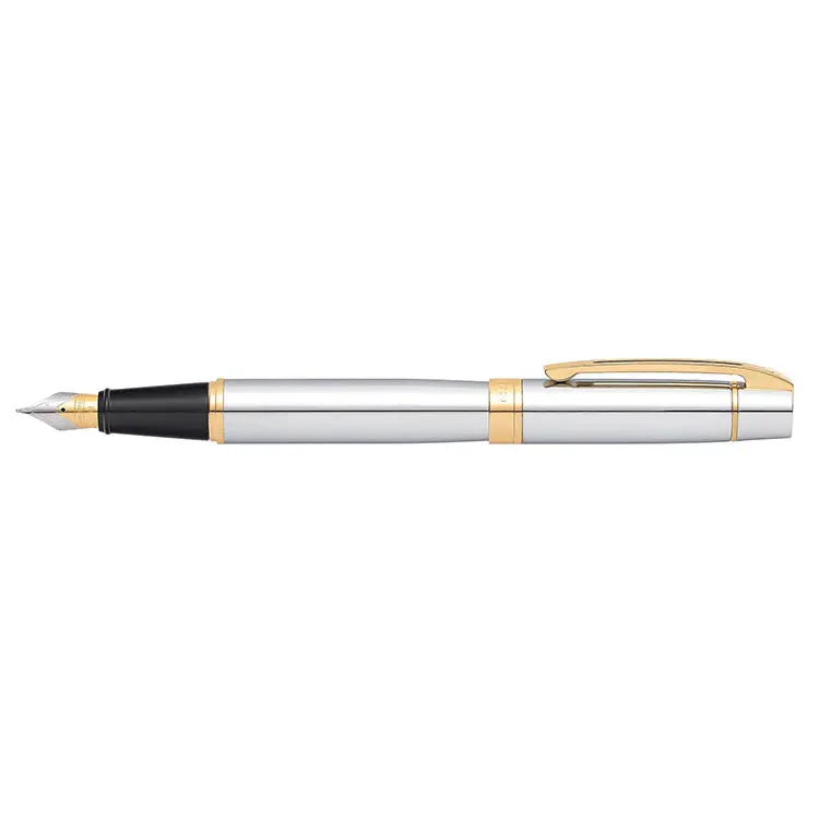 Sheaffer® 300 Bright Chrome Fountain Pen With Gold Trims